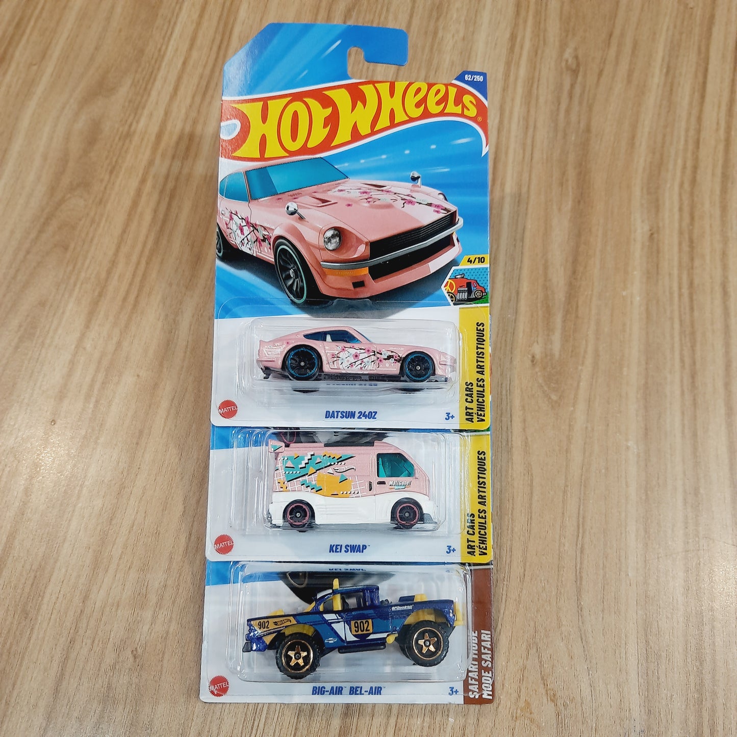 Hot Wheels Datsun 240Z, Big-Air Bel-Air & Kei Swap(combo pack of 3)