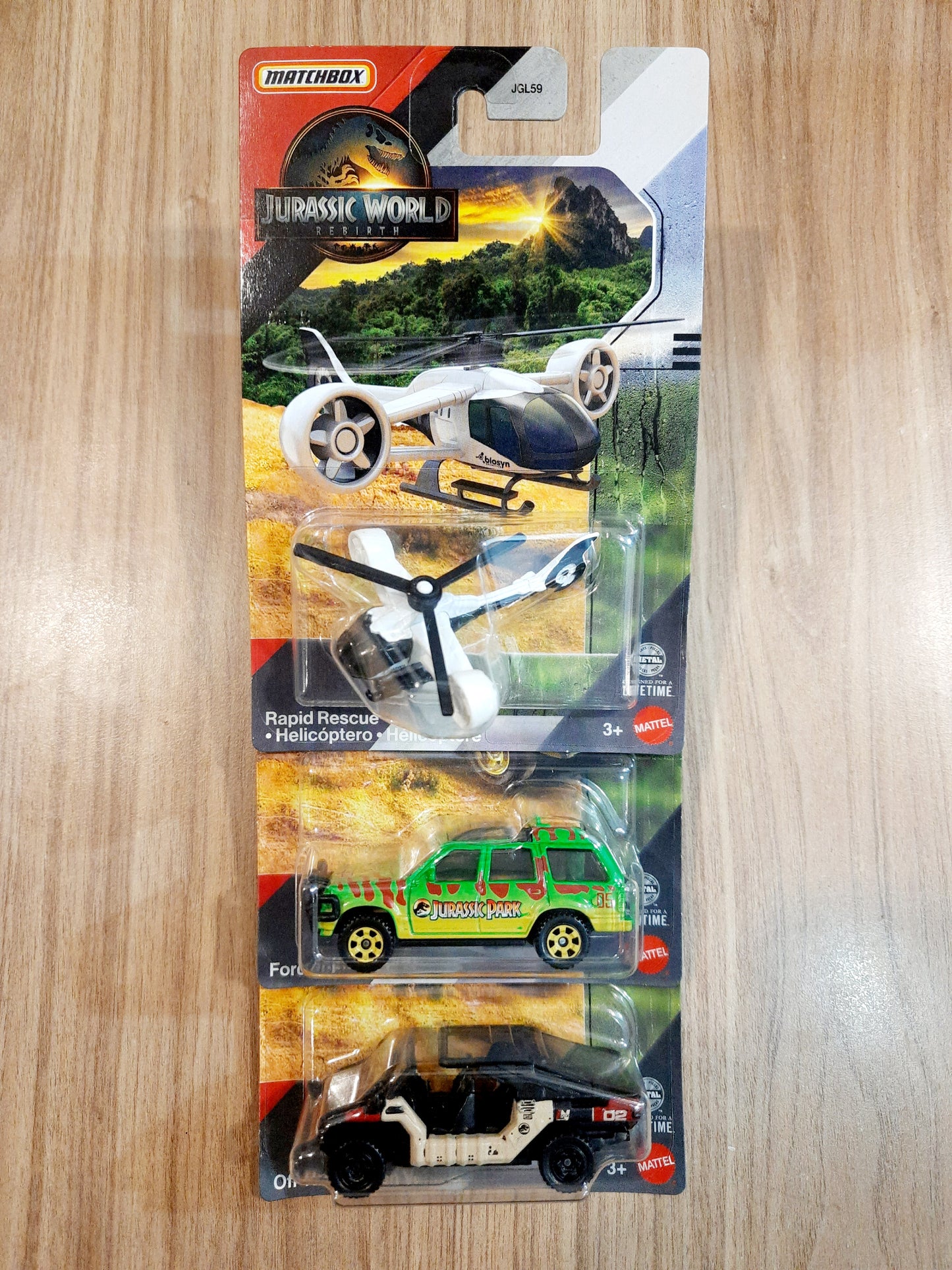 Matchbox Rapid Rescue Copter, Ford Explorer(#5) & Off Road InGen Vehicle (combo pack of 3)
