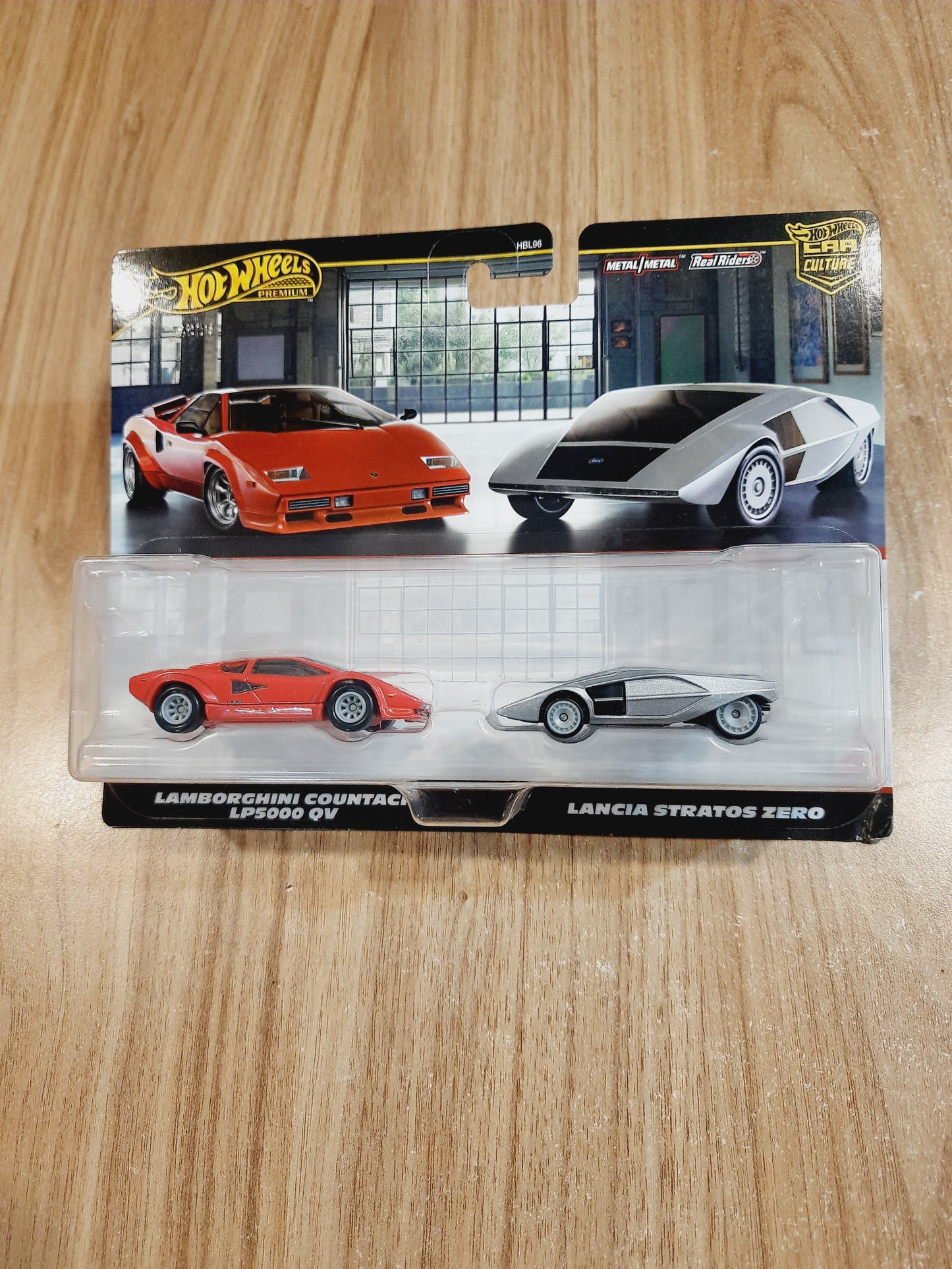Imported Hot Wheels Premium Car Culture Lamborghini Countach LP5000 QV & Lancia Stratos Zero Diecast Car Set HBL96