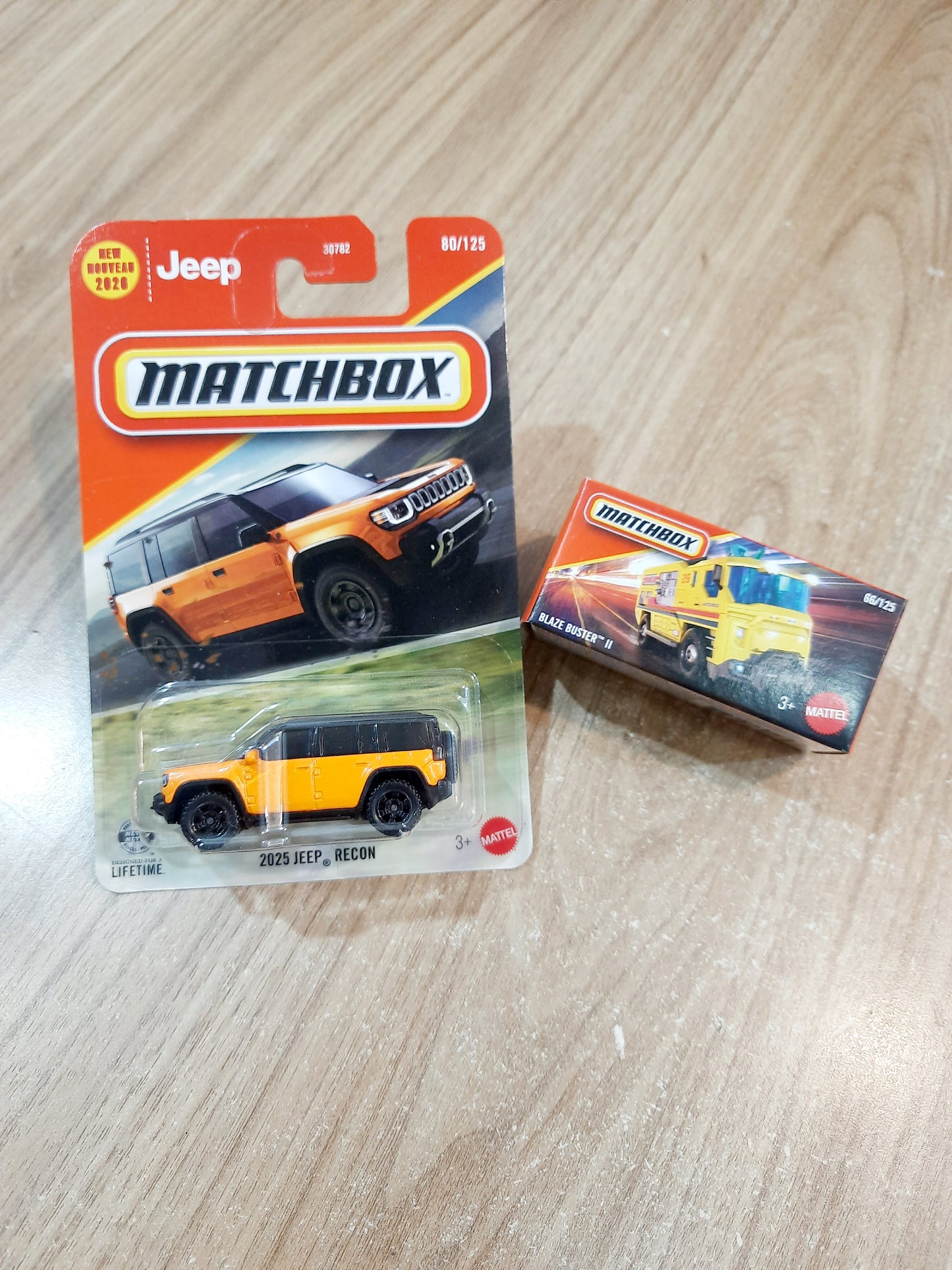 (Creased Cards) Matchbox 2025 Jeep Recon & Blaze Buster ll