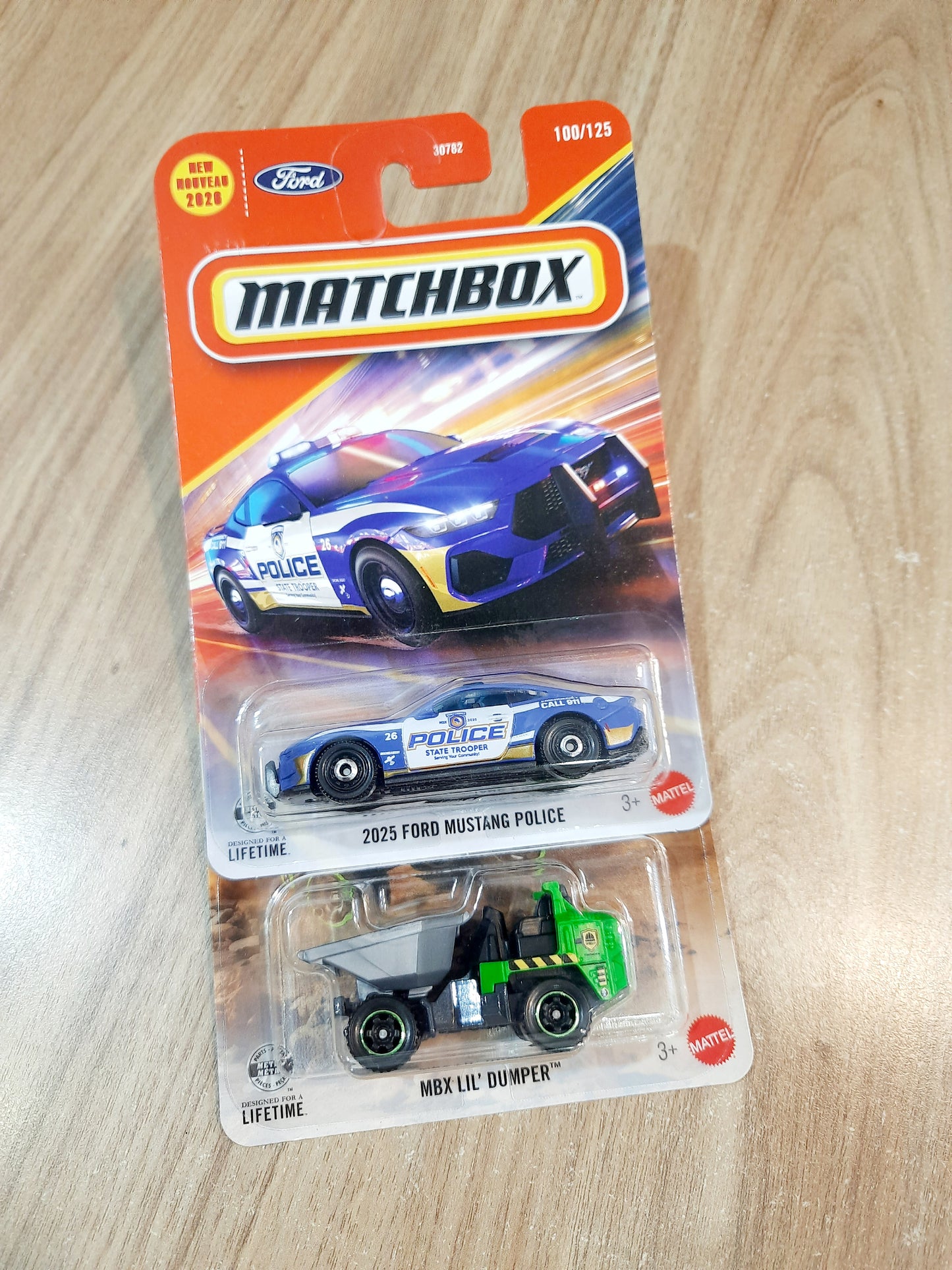 Matchbox 2025 Ford Mustang Police & MVX Lil Dumper Diecast Scale Model