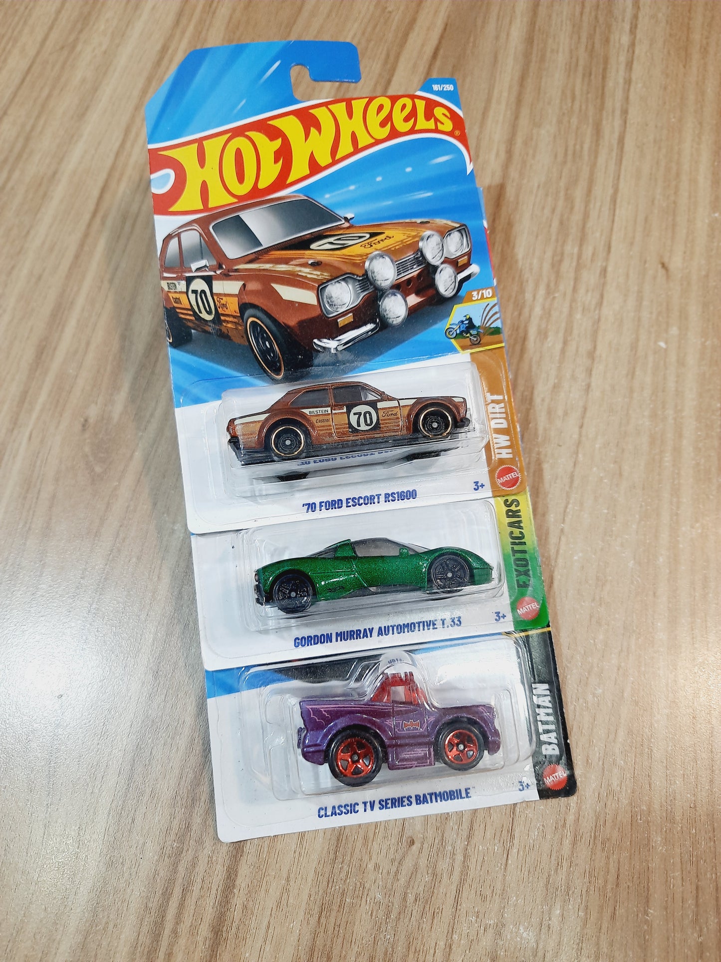 Hot Wheels 70 Ford Escort RS1600, Gordon Murray Automotive T.33 & Classic Tv Series Batmobile