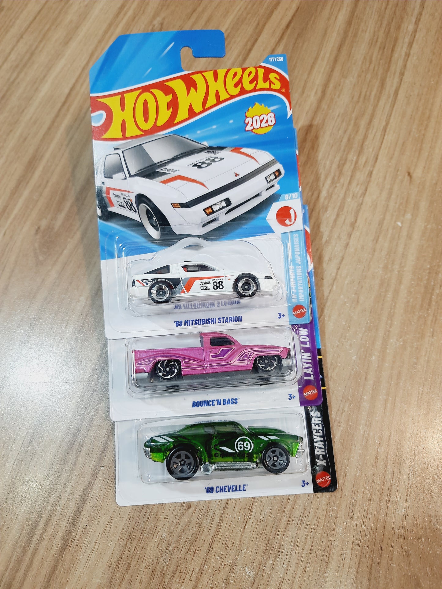 Hot Wheels 88 Mitsubishi Starion, Bounce N Bass & 69 Chevelle