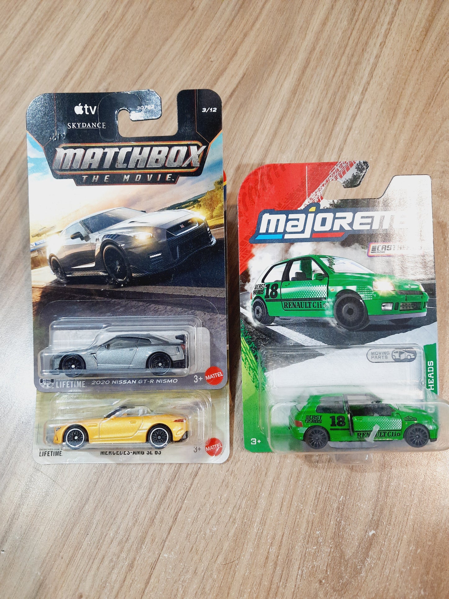 Matchbox 2020 Nissan GT R Nismo, Mercedes Amg SL 63 & Majorette Castheads Premium Renault Clio 16S