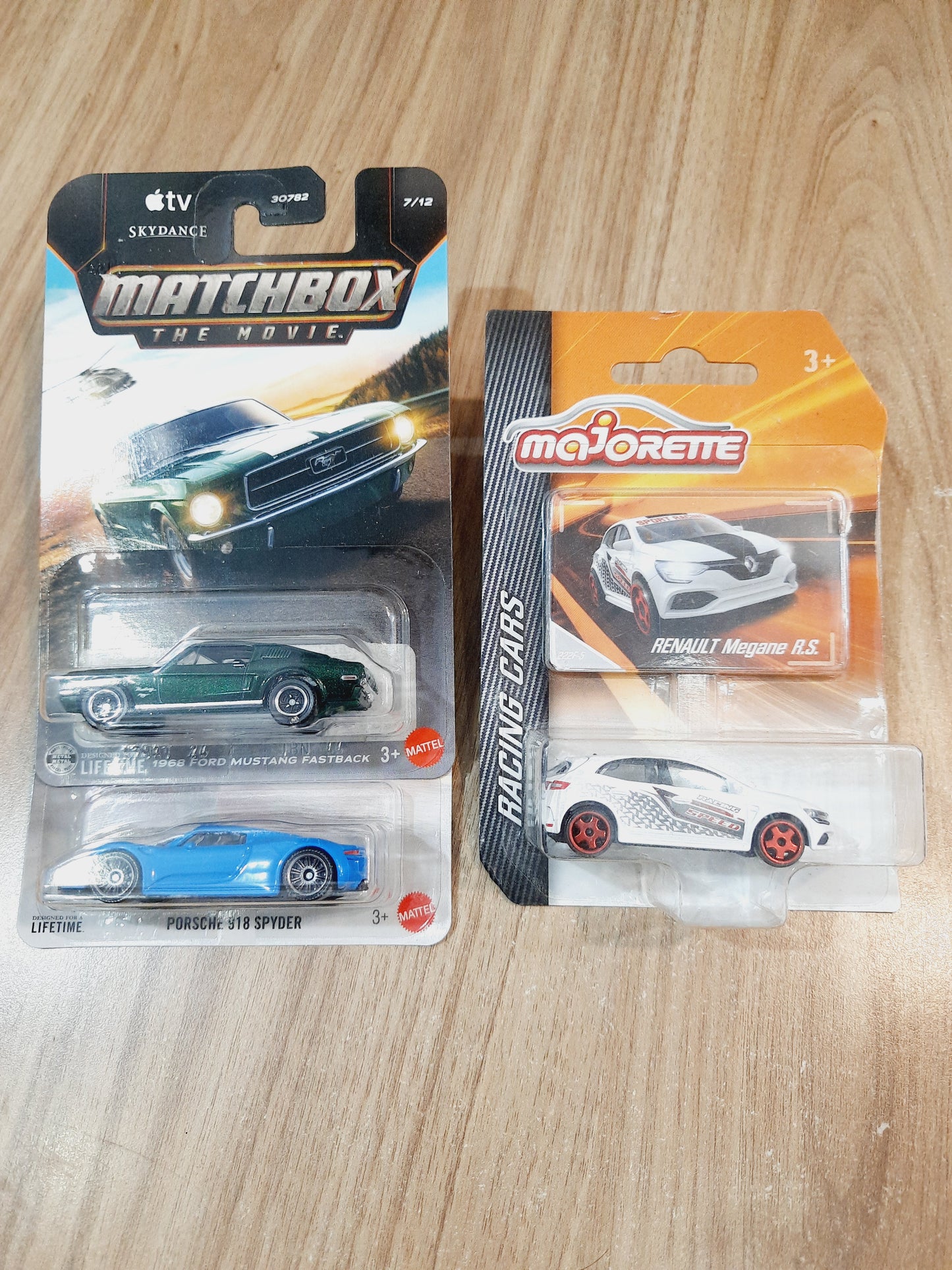 Matchbox 1968 Ford Mustang Fastback, Porsche 918 Spyder & Majorette Racing Renault Megane R.S