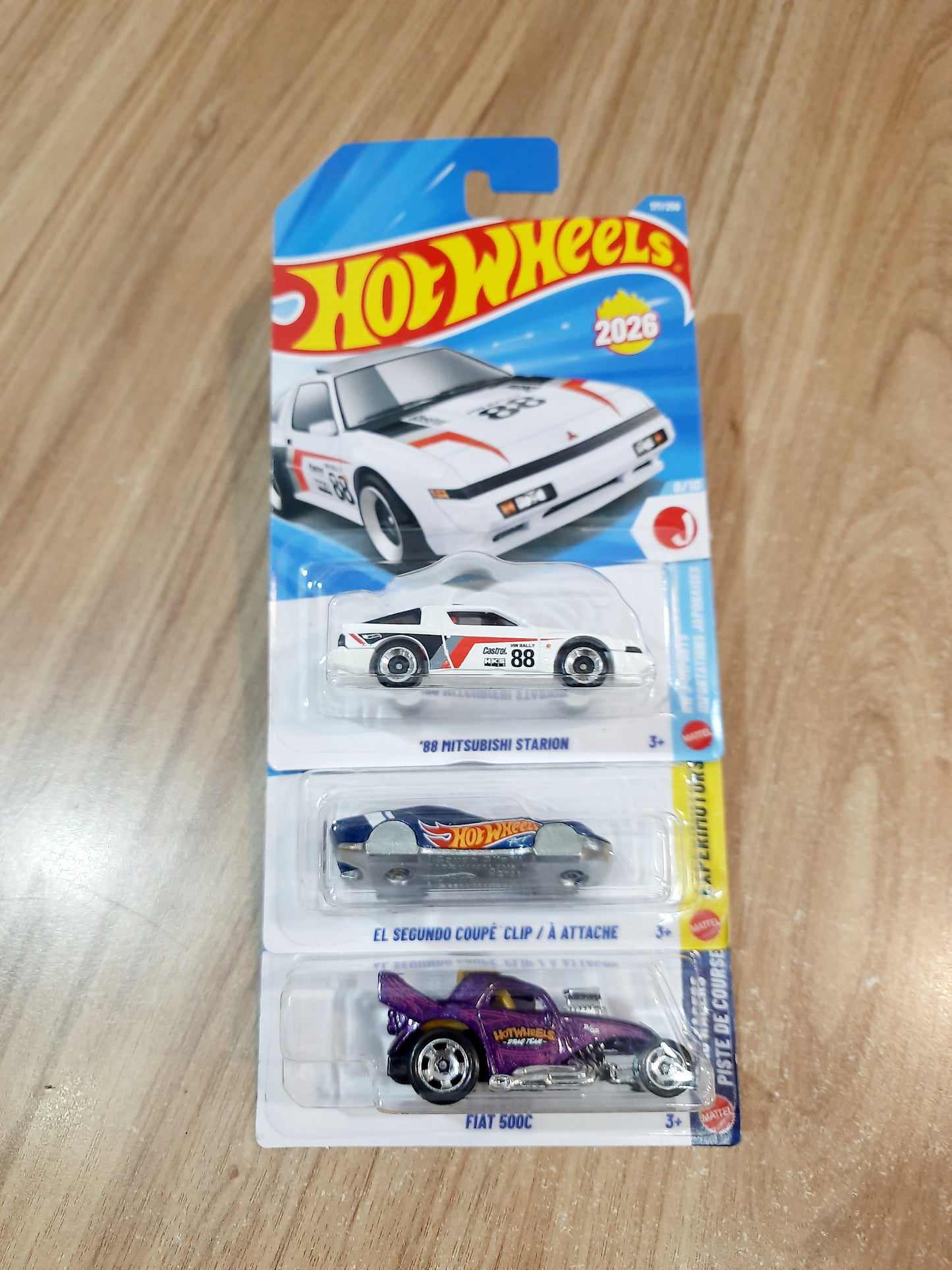 Hot Wheels 88 Mitsubishi Starion, El Segundo Coupe Clip & Fiat 500C