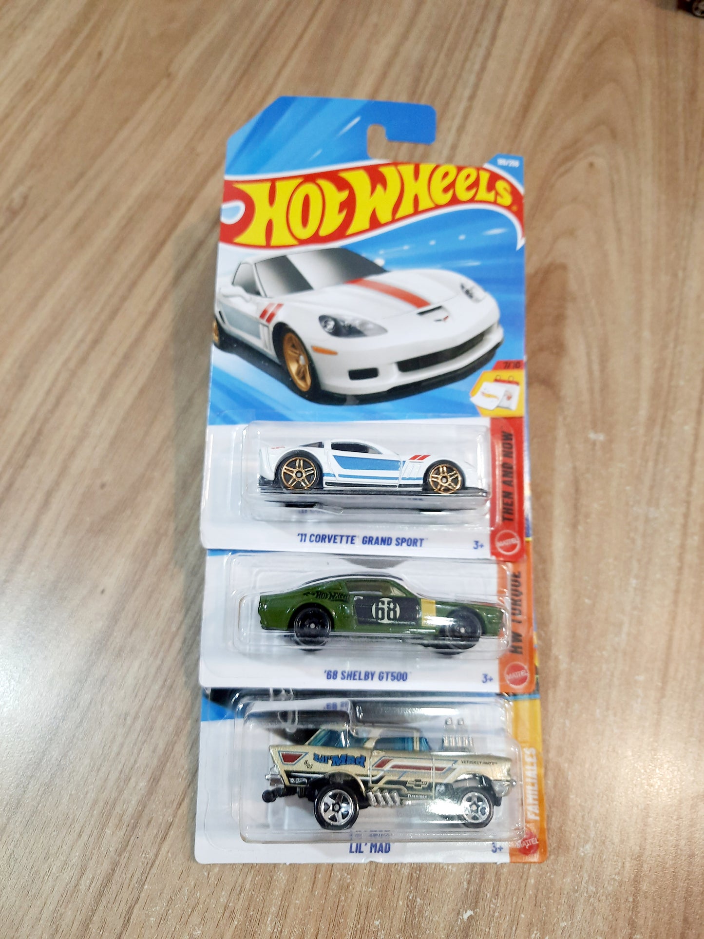 Hot Wheels 11 Corvette Grand Sport, 68 Shelby GT500 & Lil Mad