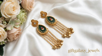 Temple Style Dangle Earrings for Women | Traditional Gold Plated Jhumka | Ethnic Jewellery Under ₹299