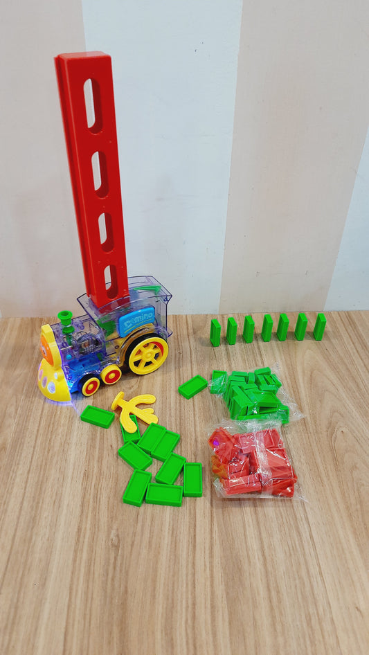 Domino Train Set with Light & Sound for Kids - Building Blocks - Stacking Tile Game (60 pcs)