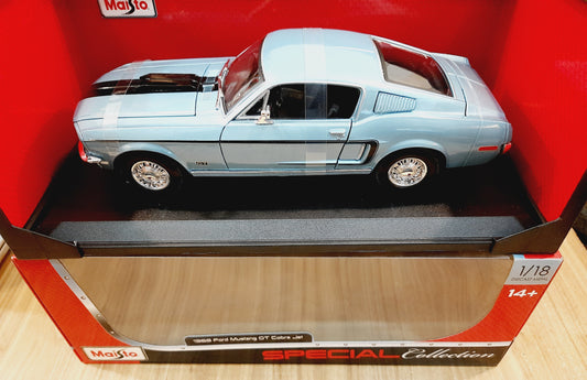 Maisto 1968 Ford Mustang GT Cobra Jet Diecast Scale Model 1:18