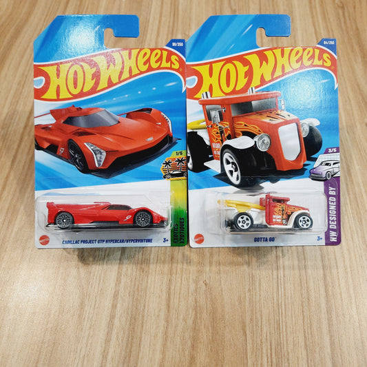 Hot Wheels Cadillac Project GTP Hypercar / Hypervoiture & Gotta Go  (combo pack of 2)