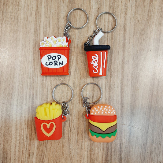 Fast Food Metal Keychain