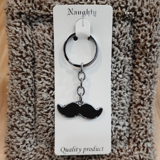Mustache Metal Keychain