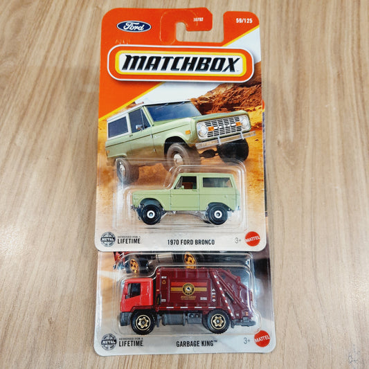 Matchbox 1970 Ford Bronco & Garbage King (Combo pack of 2) - 30782