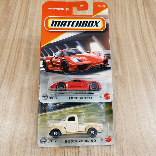 Matchbox 1940 Dodge V - Series Truck & Porsche 918 Spyder (combo pack of 2) - 30782
