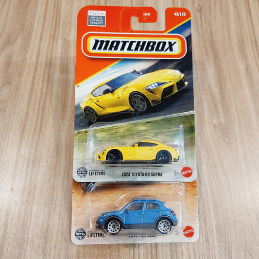 Matchbox 2023 Toyota GR Supra & 2016 Fiat 500X (Combo pack of 2 ) - 30782