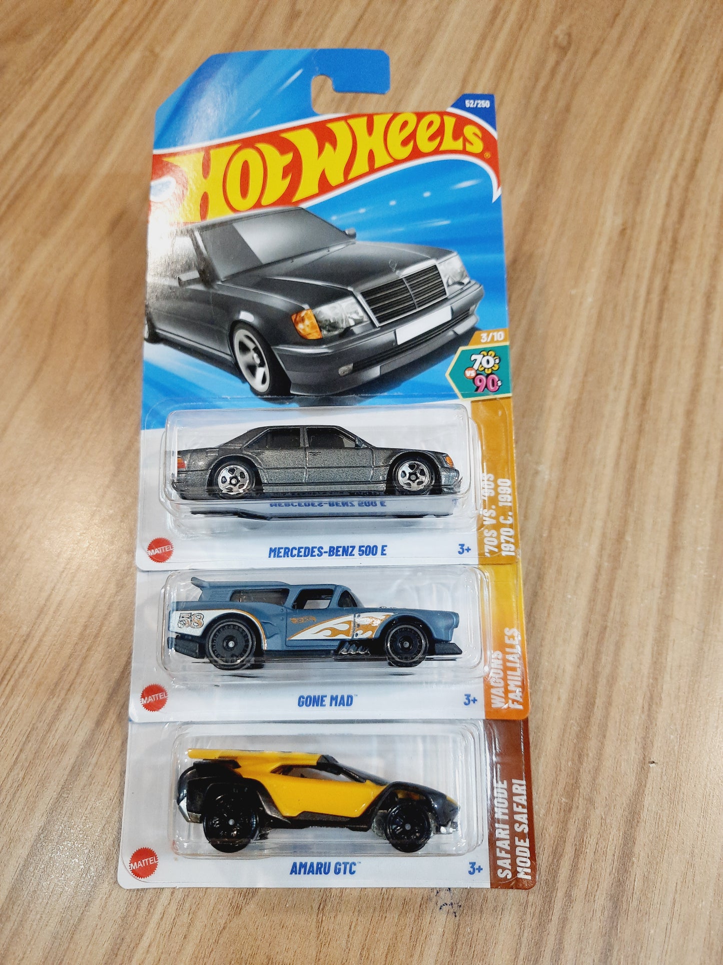 Hot Wheels Mercedes Benz 500e, Gone Mad & Amaru Gtc (combo pack of 3)