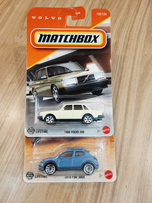 Matchbox 1986 Volvo 240 & 2016 Fiat 500X (Combo pack of 2)- 30782