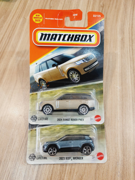 Matchbox 2024 Range Rover Phev & 2023 Jeep Avenger (Combo pack of 2)- 30782