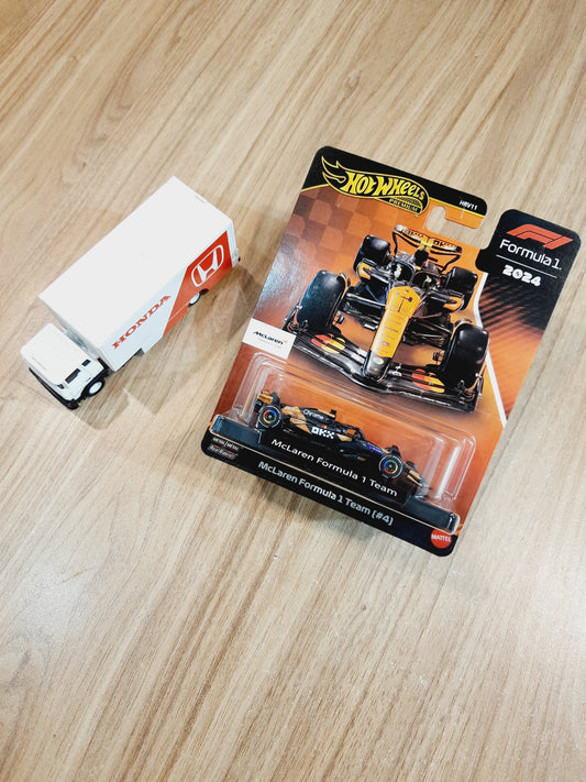 Hot Wheels Premium Formula 1 2024 - McLaren Formula 1 Team (#4) & Sakura Sprinter (Combo of 2) - HRV11