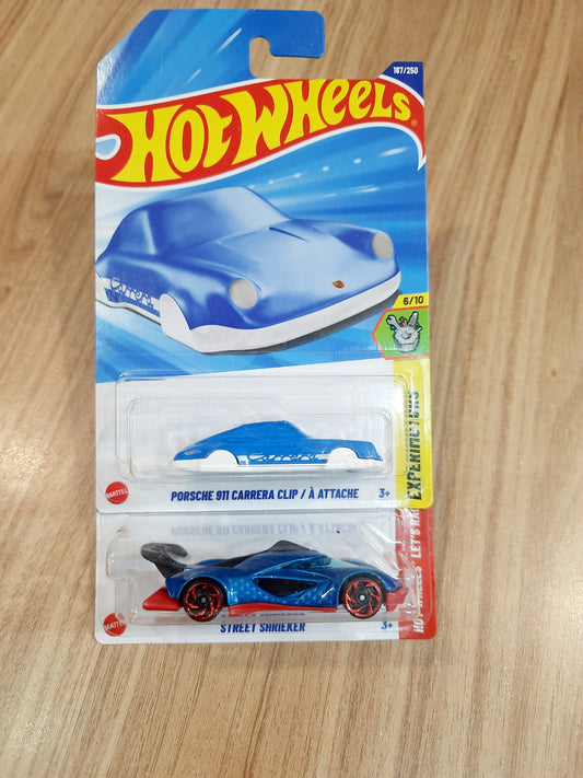 Hot Wheels Porsche 911 Carrera Clip / A Attache & Street Shrieker (combo pack of 2)