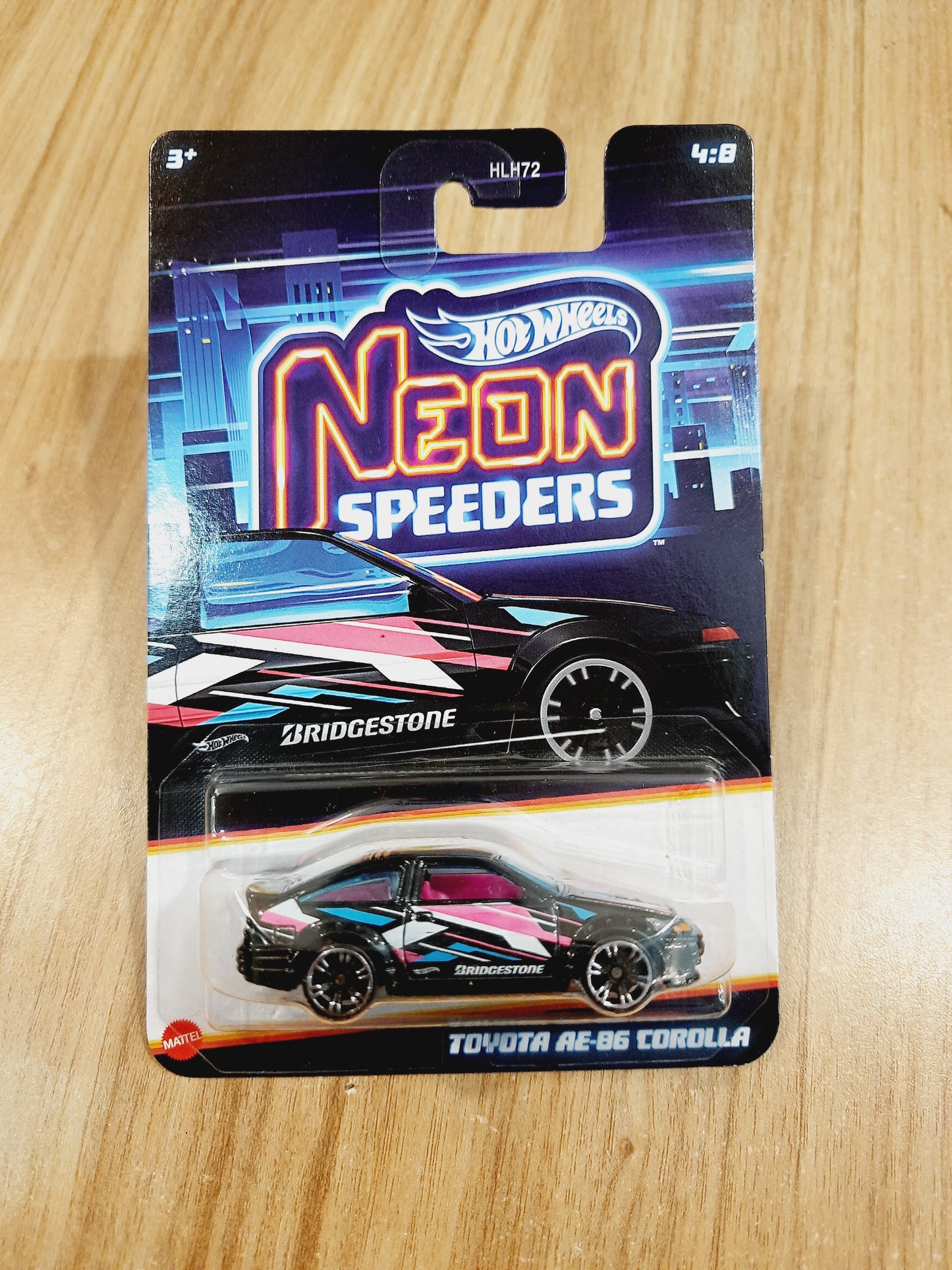 (Creased Card) Hot Wheels Neon Speeders - Toyota AE-86 Corolla - HLH72