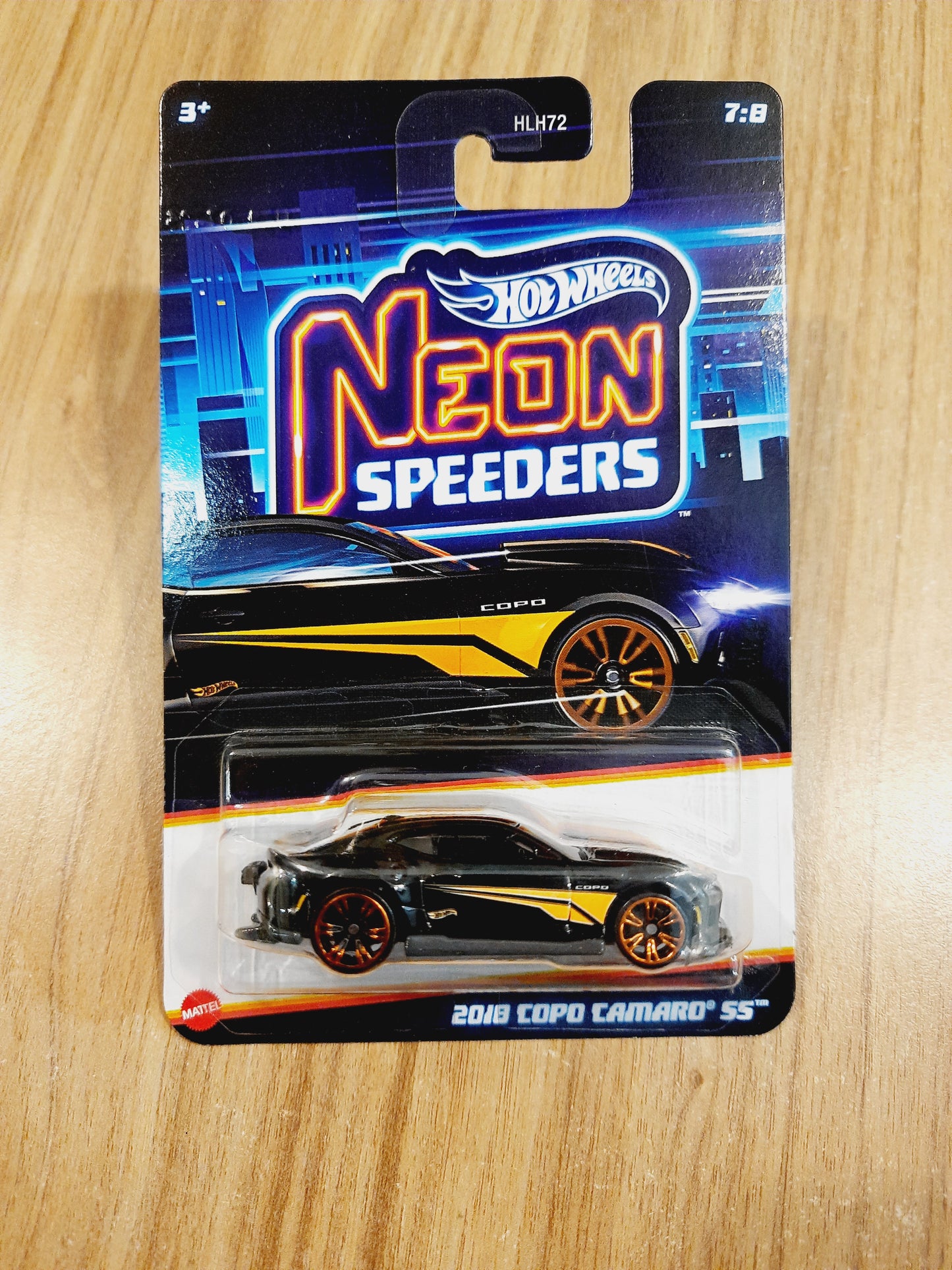 (Creased Card) Hot Wheels Neon Speeders - 2018 Copo Camaro 55 - HLH72