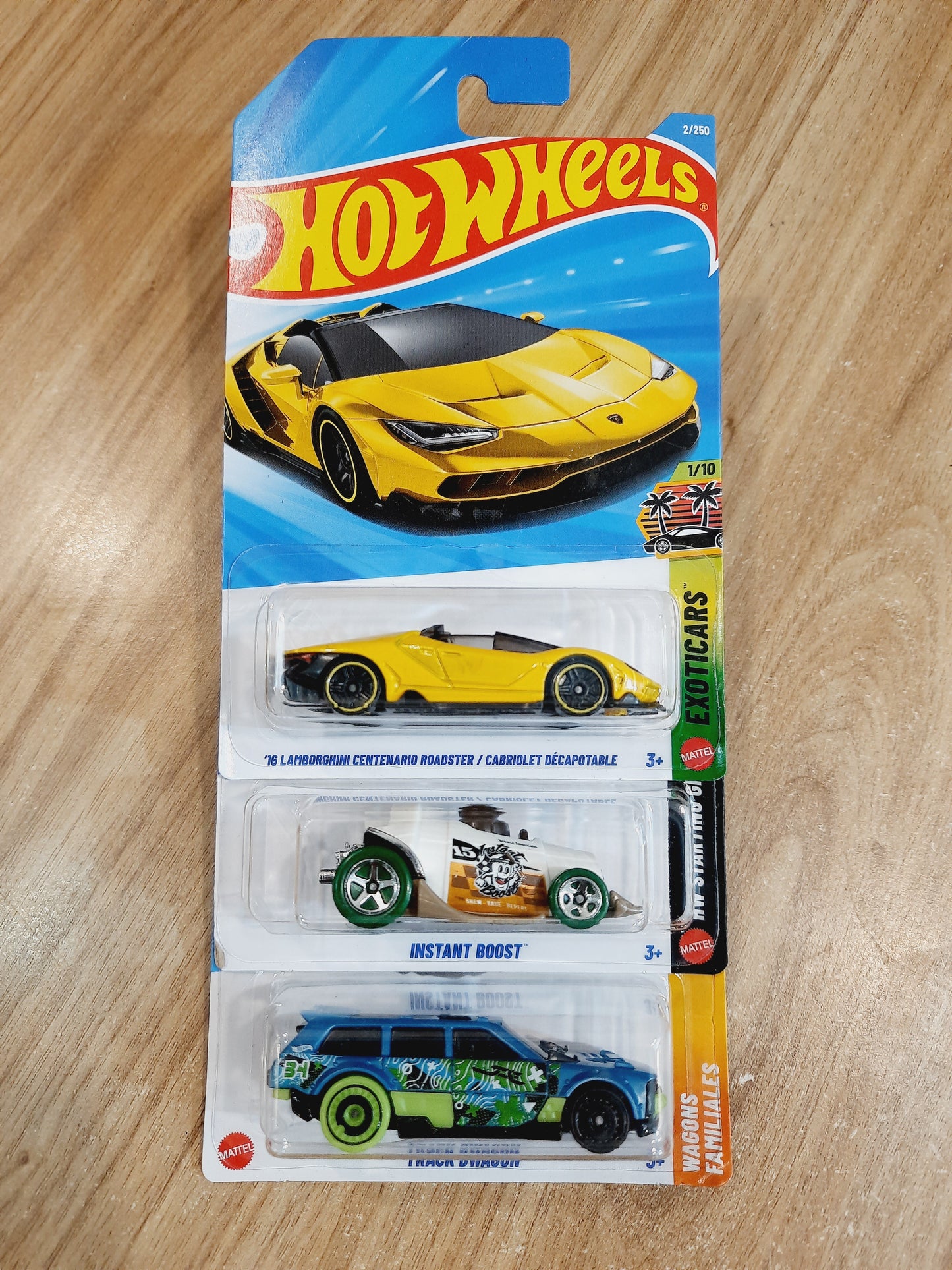Hot Wheels 16 Lamborghini Centenario Roadster/Cabriolet Decapotable, Instant Boost & Track Dwagon(combo pack of 3)