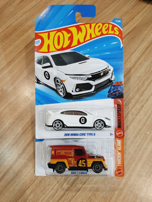 Hot Wheels 2018 Honda Civic Type R & Drift Ender (combo pack of 2)