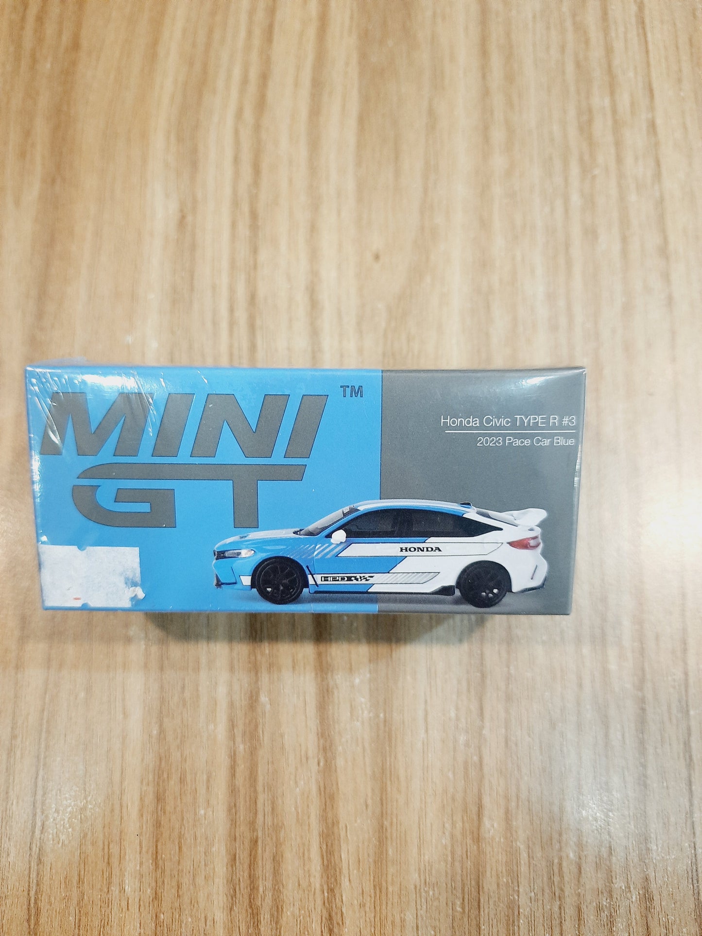 Honda Civic Type R #3 – 2023 Pace Car Blue Diecast Scale Model | Mini GT 1:64 JDM Collectible
