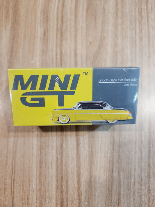 Lincoln Capri Hot Rod 1954 | Lime Yellow | Mini GT Diecast Scale Model