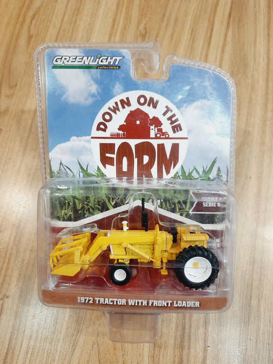 (Blister Damaged) 1972 Tractor With Front Loader Greenlight 1:64 Diecast Scale Model