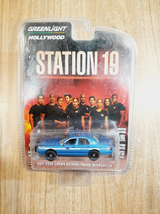 2001 Ford Crown Victoria Police Interceptor Greenlight 1:64 Diecast Scale Model Car