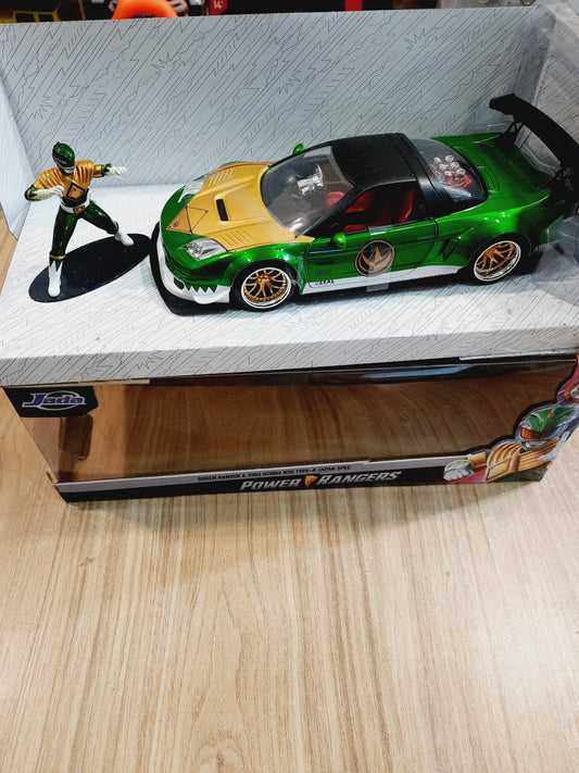 (Outer Box Damaged) Jada Green Ranger & 2002 Honda Nsx Type R Japan Spec 1:24 Power Rangers Diecast Scale Model Car