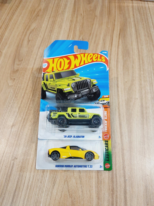 (Imported) Hot Wheels 20 Jeep Gladiator & Gordon Murray Automotive T.33 (combo pack of 2)