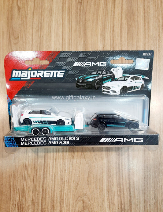 Majorette Mercedes - AMG Deluxe Trailer | Mercedes AMG GLC 63 S & A 35 Diecast Scale Model BK101125