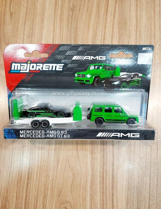 Majorette Mercedes - AMG Deluxe Trailer | Mercedes AMG G 63 & GT 63 Diecast Scale Model BK101125