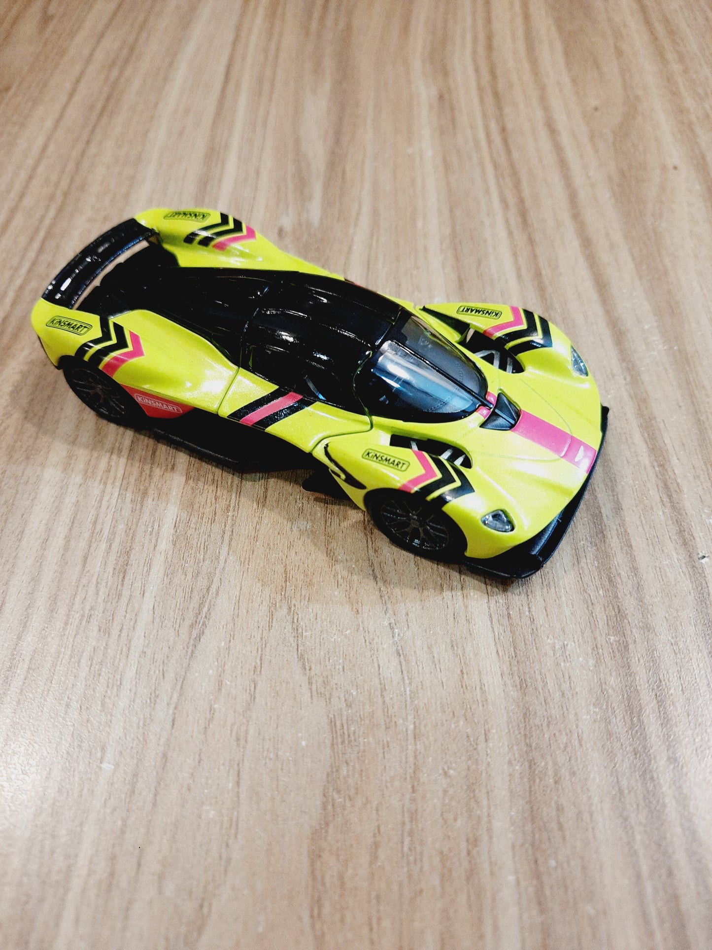 Lime Yellow Aston Martin Valkyrie livery edition toy car by Kinsmart