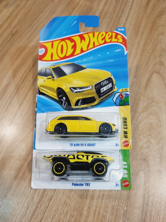 Hot Wheels 17 Audi RS 6 Avant & Polestar TRX (pack of 2)