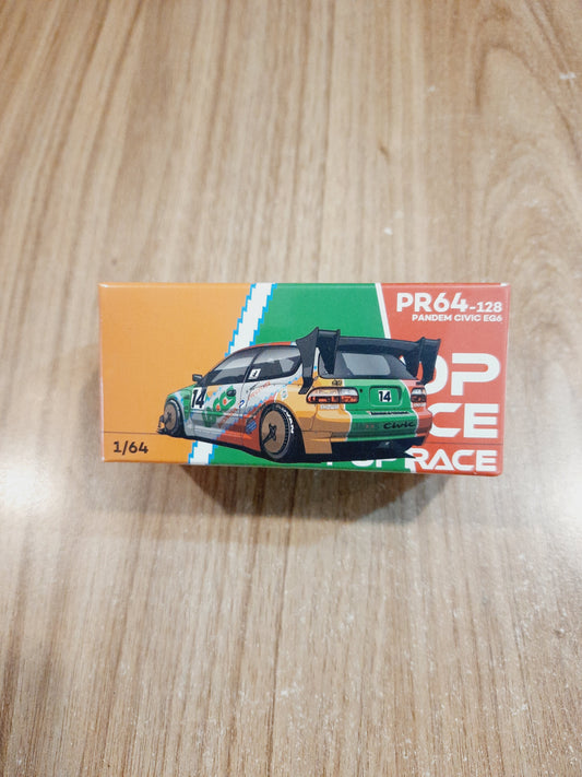 Pop Race Pandem Civic EG6 Diecast Scale Model PR64 128