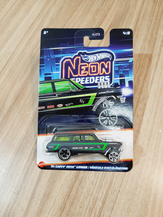Hot Wheels Neon Speeders 64 Chevy Nova Gasser HLH72