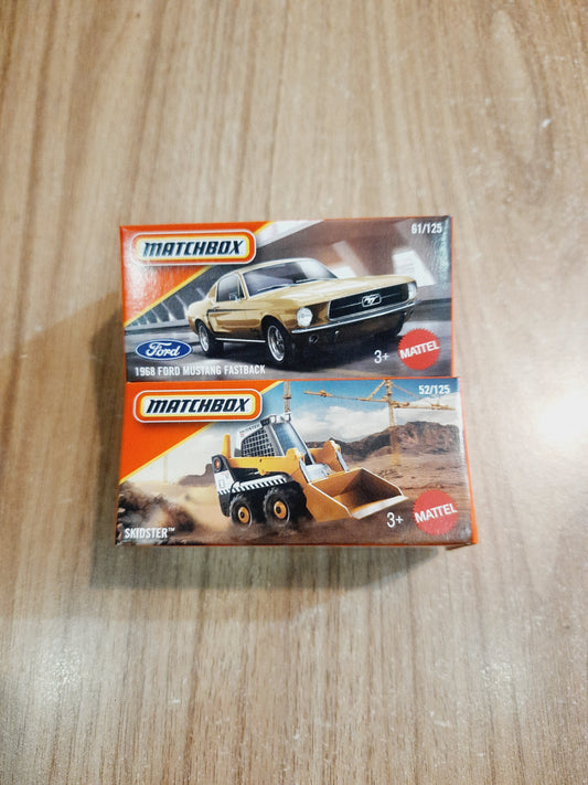 Matchbox 1968 Ford Mustang Fastback & Skidster Diecast Scale Model