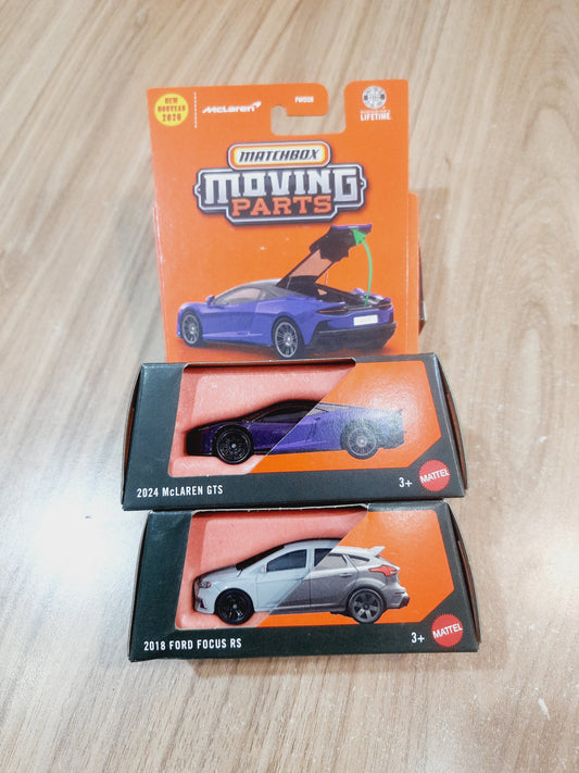 Matchbox Moving Parts 2024 McLaren GTS & 2018 Ford Focus RS