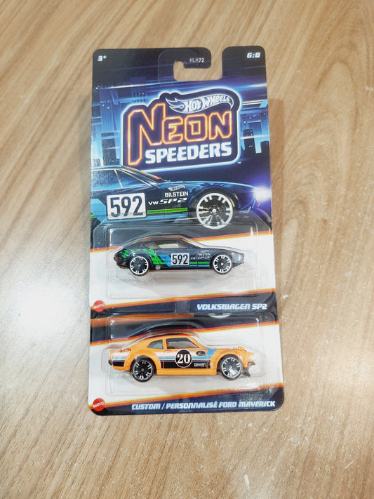 Hot Wheels Neon Speeders Volkswagen Sp2 & Custom Ford Maverick