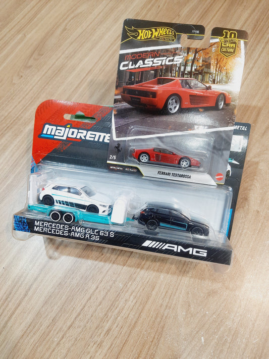 Hot Wheels Ferrari Testarossa & Majorette Mercedes Amg Glc 63 S | Amg A 35 Combo pack