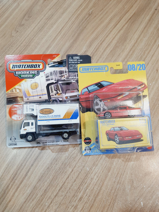 Matchbox GMC T8500 Airport Service Truck & 1990 Chevy Corvette ZR1