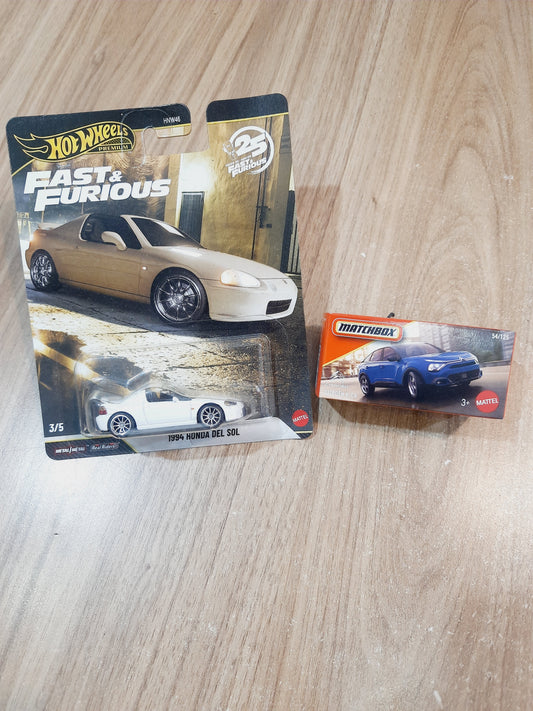 Hot Wheels FnF 1994 Honda Del Sol & Matchbox Citroen e C4