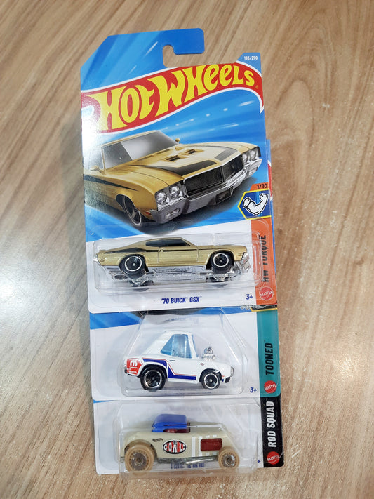 Hot Wheels 70 Buick Gsx, 70 Dodge Charger & Chop N Bloc