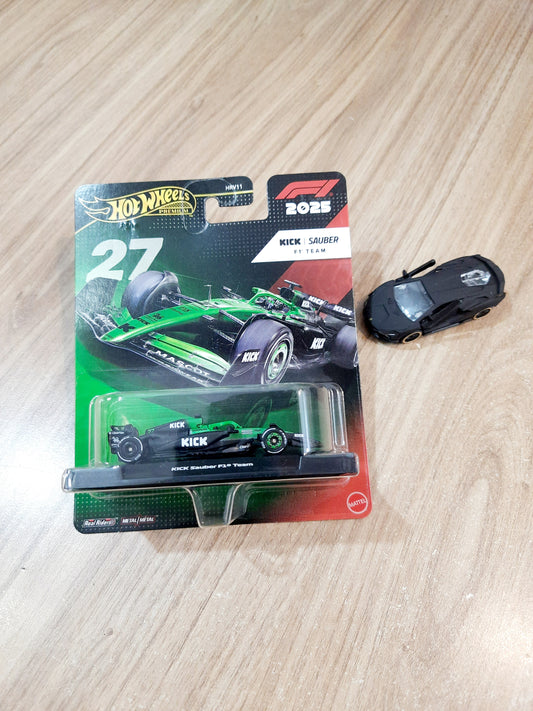 Hot Wheels Premium Formula 1 2025 Kick Sauber F1 Team #27 & Lose Metal Lamborghini Sian FKP 37