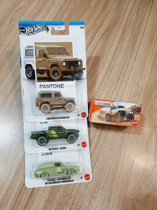 Hot Wheels Silver Series Pantone & Matchbox Volkswagen Beetle 4x4